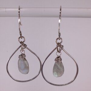 Labradorite Faceted Dangle Earrings